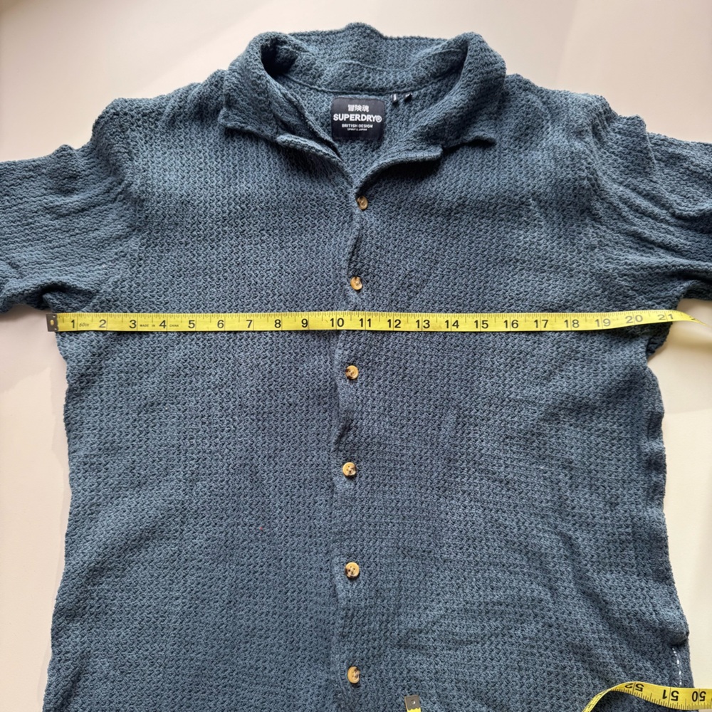 Superdry Men’s Superdry Knitted texture shirt in ecru crochet - Picture 7 of 8
